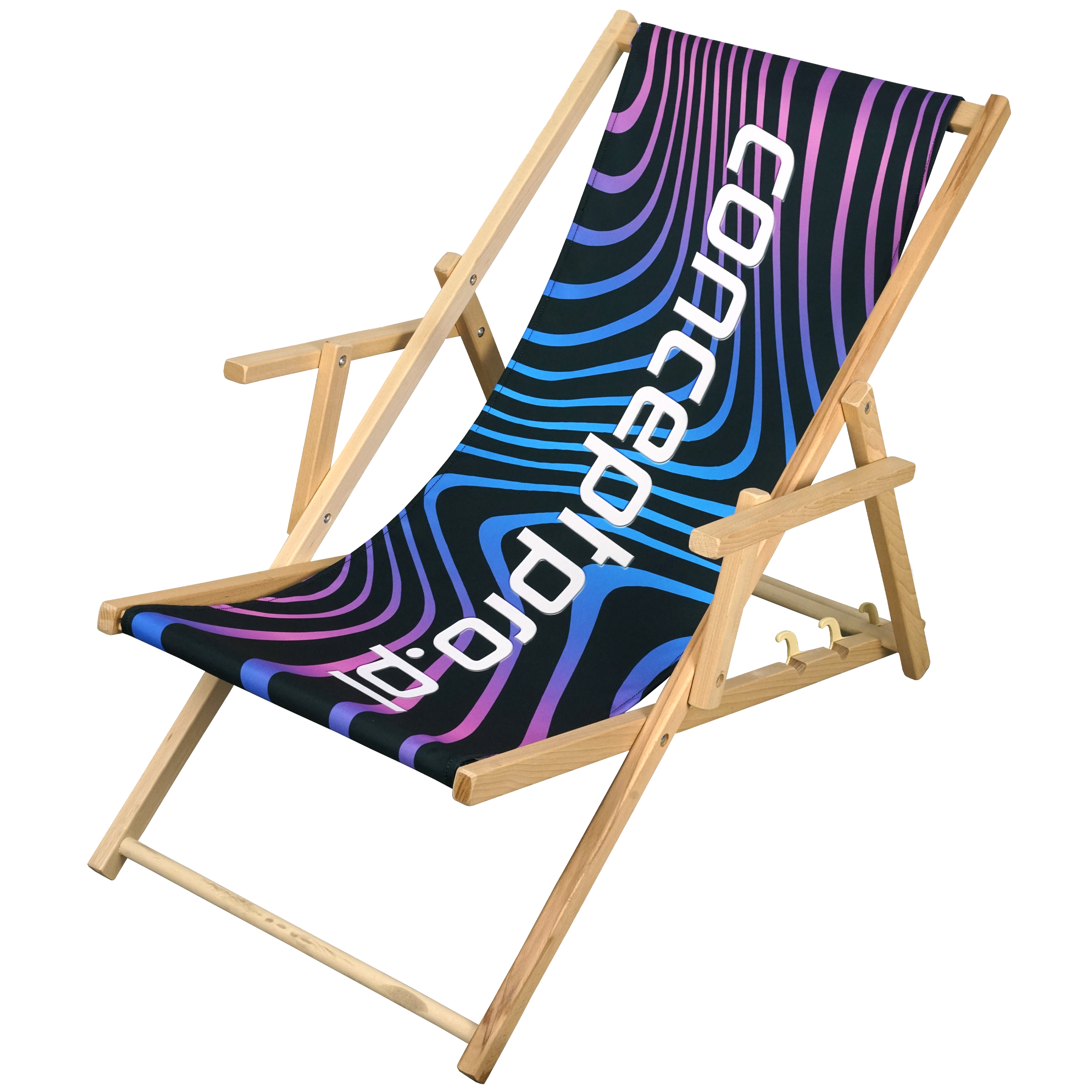 Wooden deckchair with your own imprint