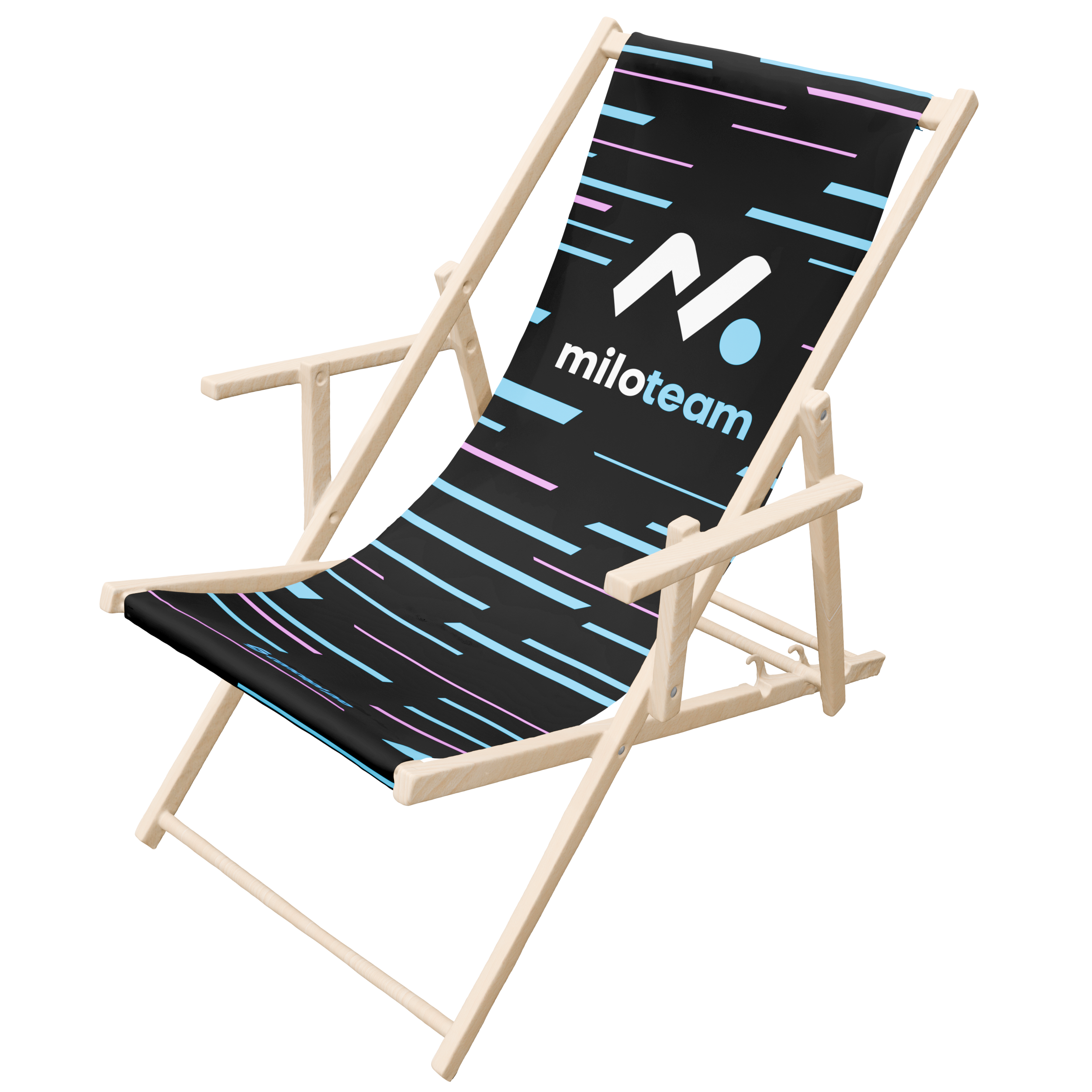 Wooden deckchair with your own imprint