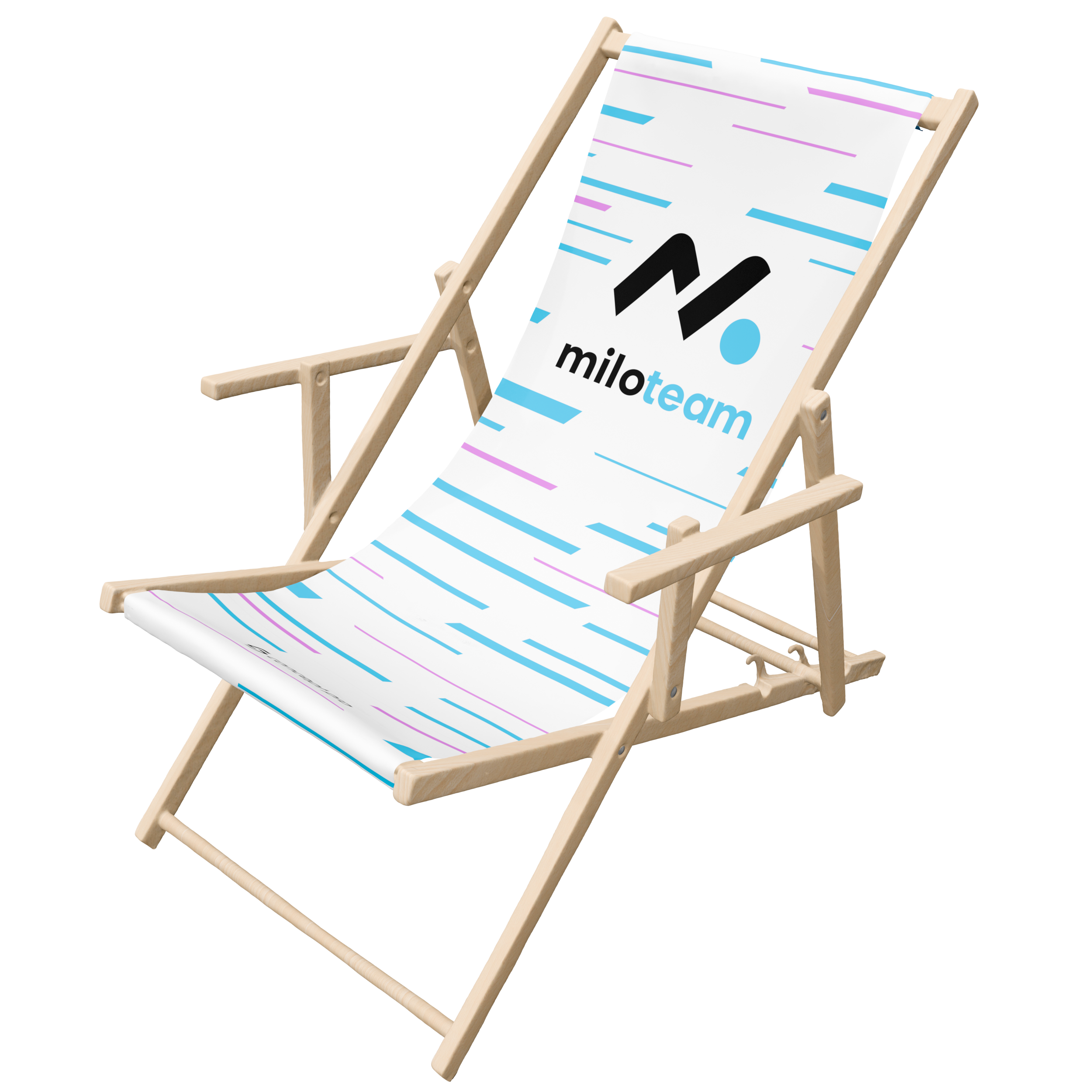 Wooden deckchair with your own imprint
